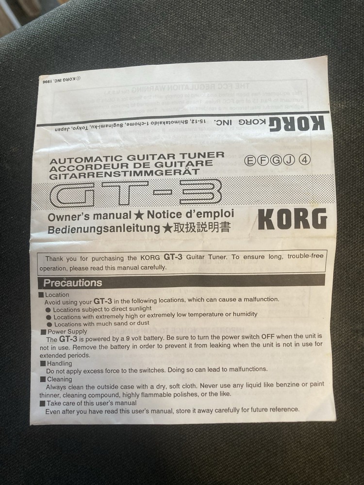 Korg GT-3 guitar tuner