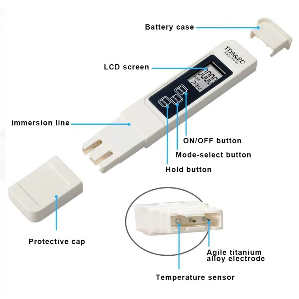 TDS Meter Digital Tester Water Quality Testing Kits for Drinking Water 0-9990ppm