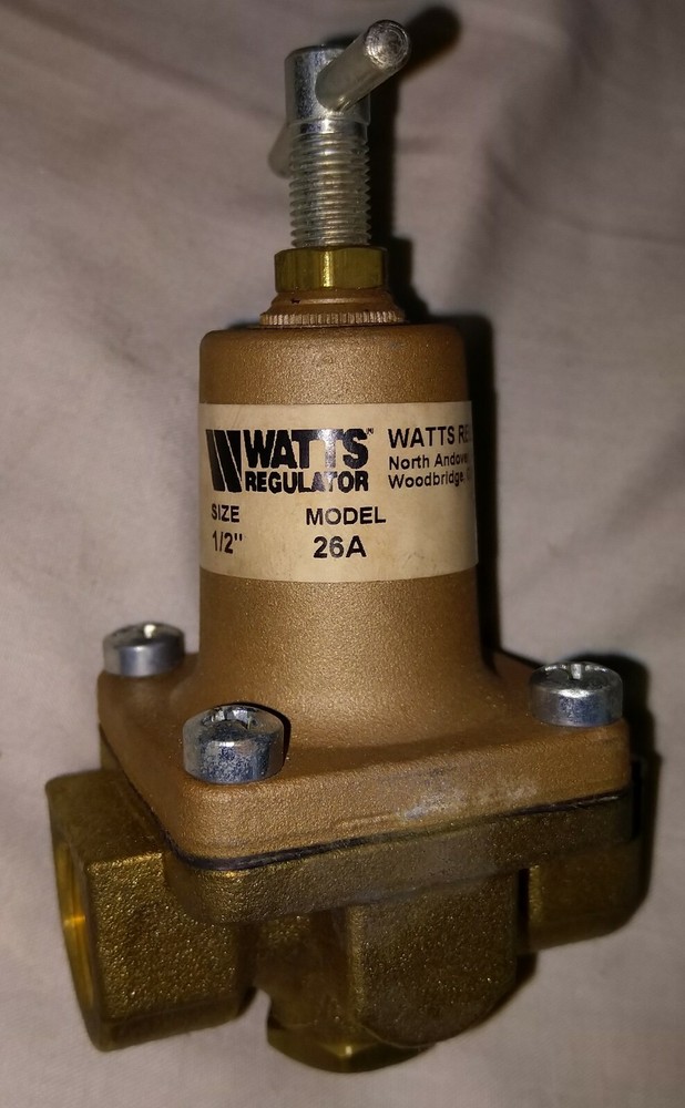 Watts Regulator 1/2" 26A Water pressure Regulator Range 50-175 PSI Set 50 PSI