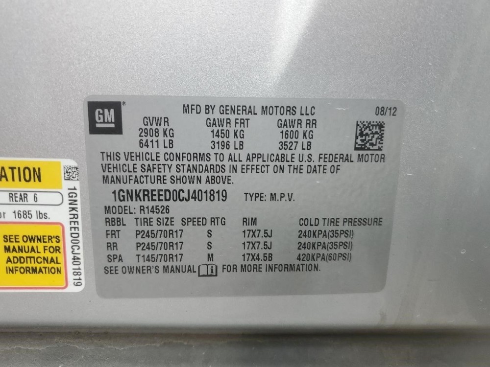 2012 CHEVROLET TRAVERSE Engine Wire Harness