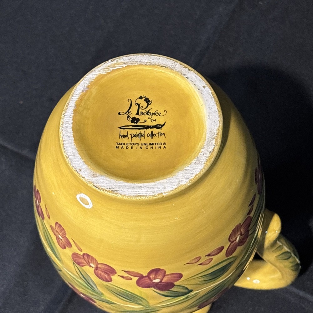 Le Provance Hand Painted Flower Pitcher