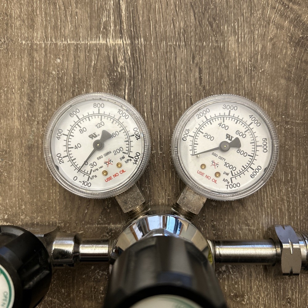 NOR Lab Regulator 0-200 0-1000 PSI Brass