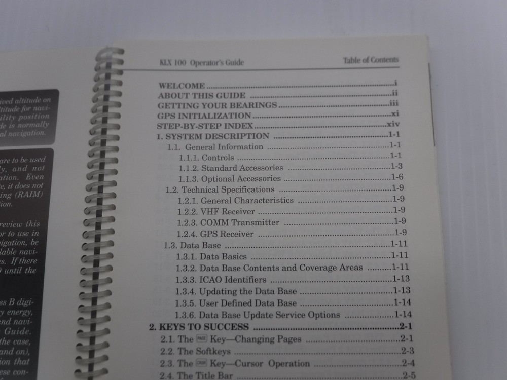 Allied Signal KLX 100 Operator's Guide Software Version 2