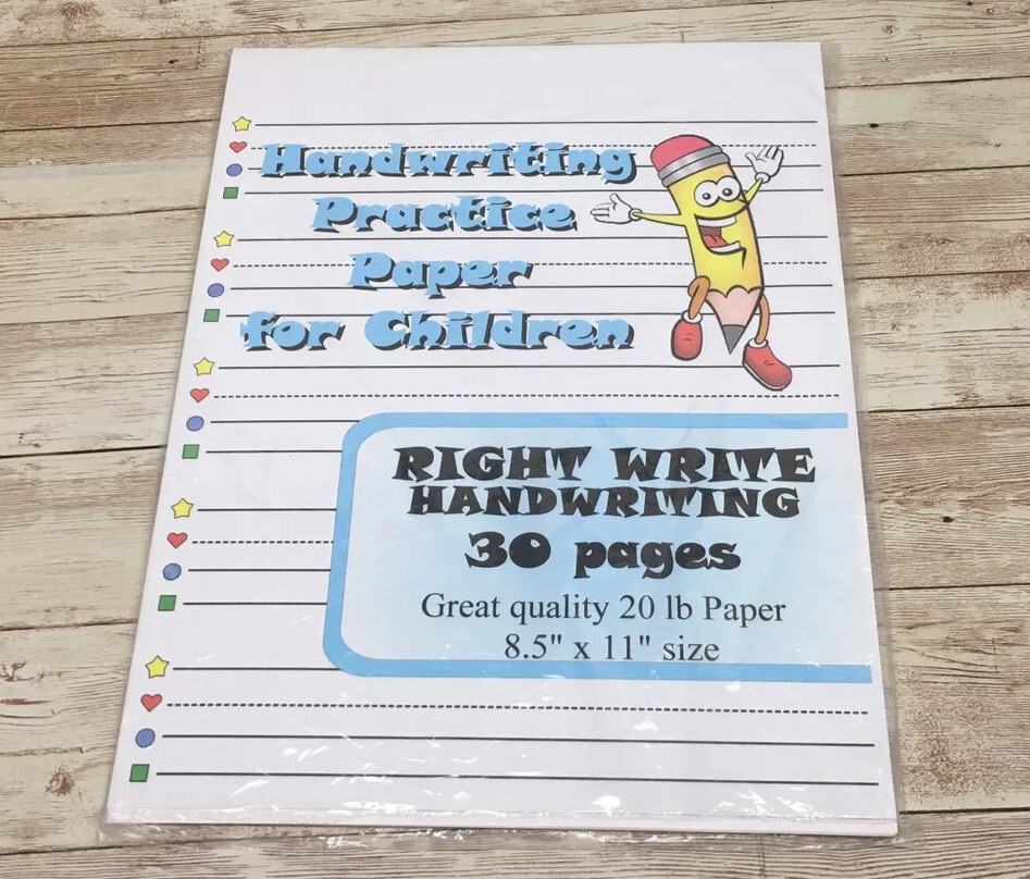 RightWrite Handwriting - Handwriting Practice Paper For Children - 30 Sheets