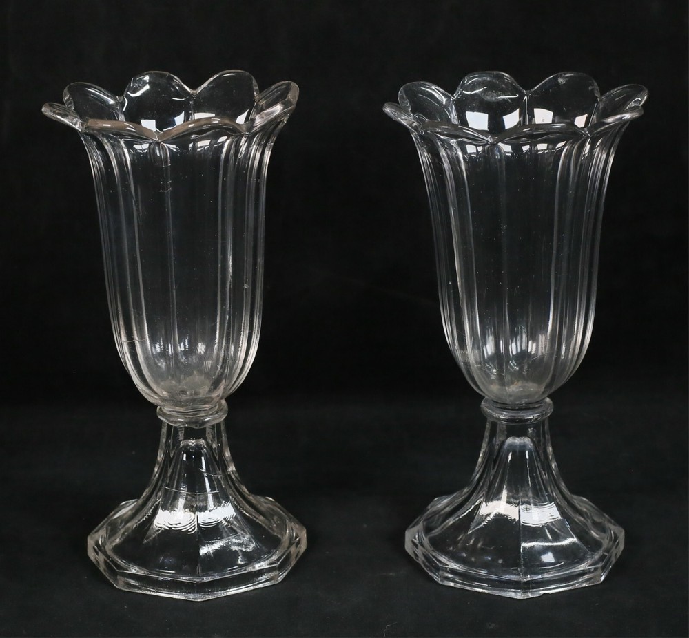 3 Pieces Pressed Glass
