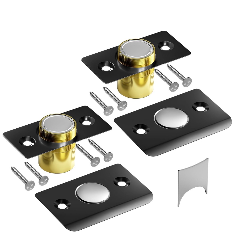 Tonitrui Silent Ball Catch, Adjustable Strong Magnet Door 2 Pack, Black