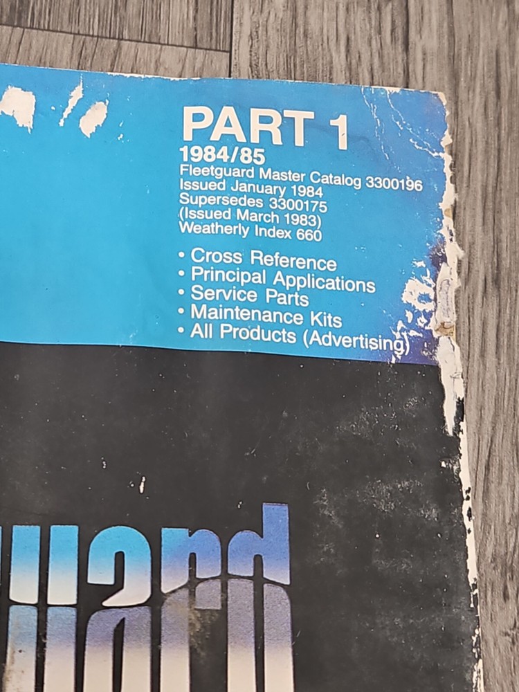 Fleetguard Part 1 1984/85 Master Catalog 3300196