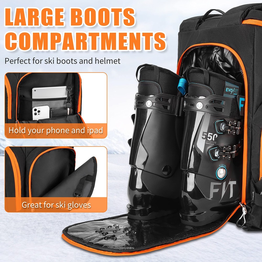 Gelindo 55L Ski Boot Bag Backpack: Large Ski Snow Backpack Multi Compartments...
