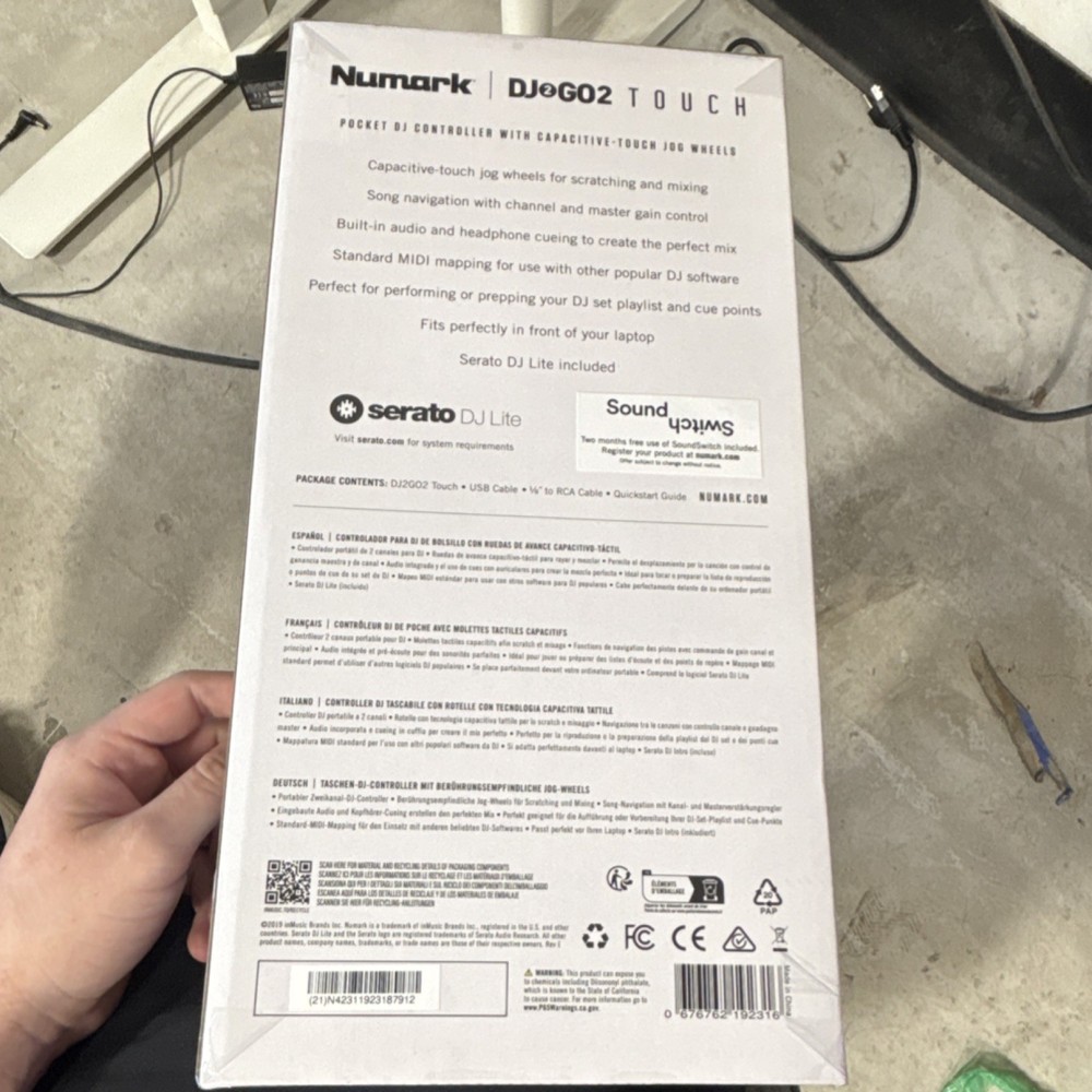 Numark DJ2GO2 Touch Portable Double Deck Controller Touch-Capacitive Jog Wheels