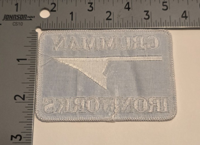 USN NAVY GRUMMAN IRONWORKS LOGO BLUE RECTANGLE EMBROIDERED JACKET PATCH