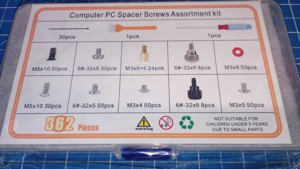 362 PCS Computer Case and Motherboard Installation Fasteners & Tool Kit - NEW