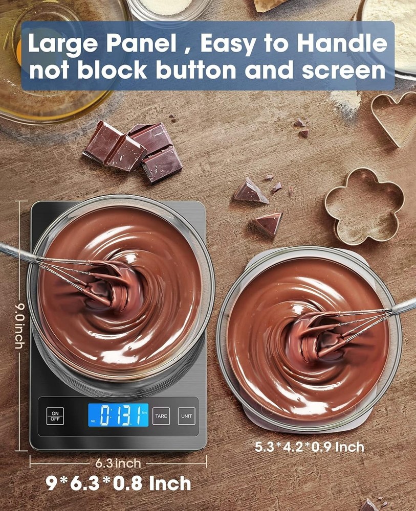 Precision 22lbs Kitchen Scale with Large Backlit Display for Effortless Cooking