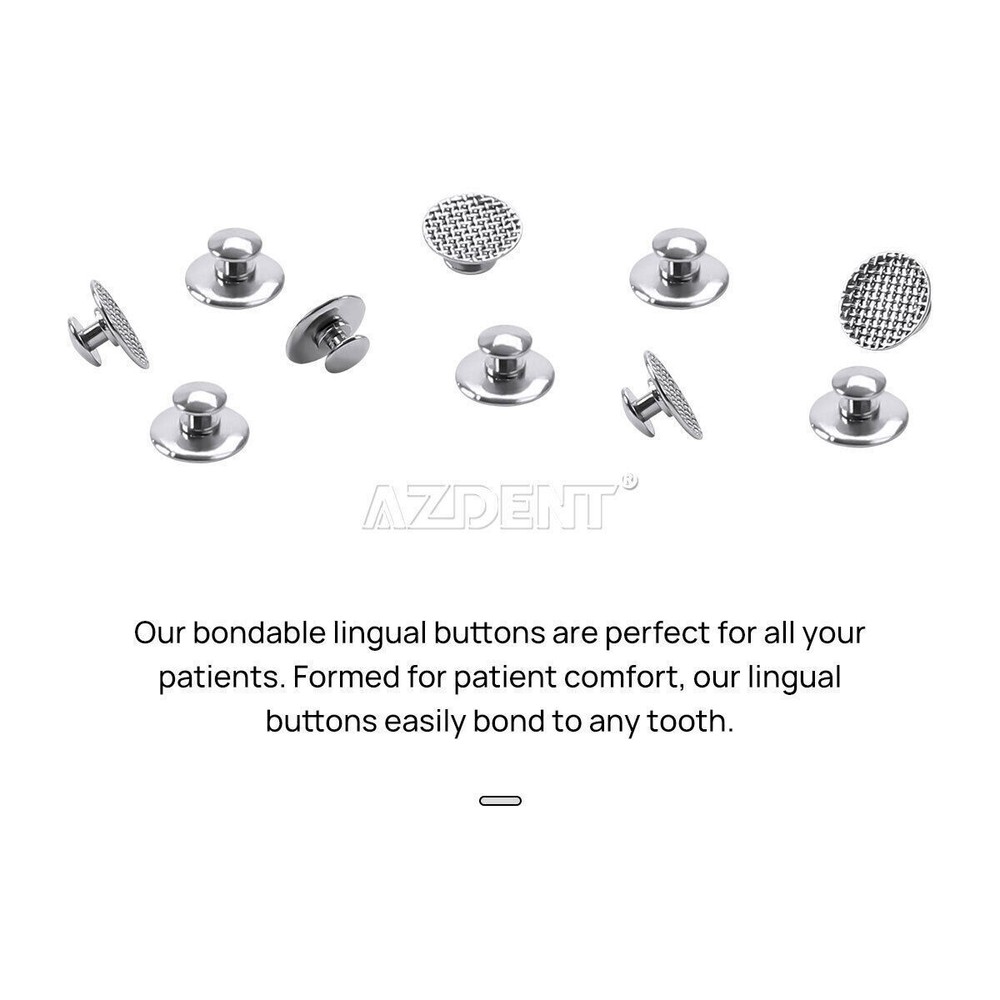 AZDENT Dental Orthodontic Lingual Buttons Bondable Round /Rectangular Base