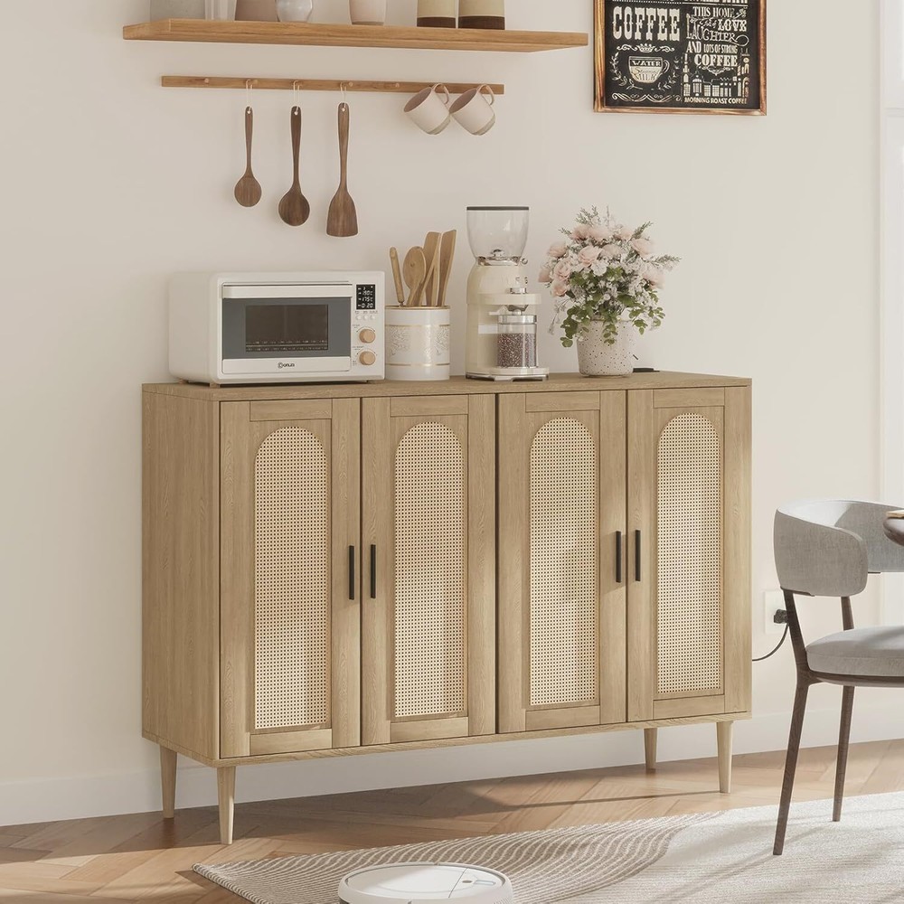 Sideboard Buffet Storage Accent Cabinet Cupboard Kitchen w/ Power Outlet