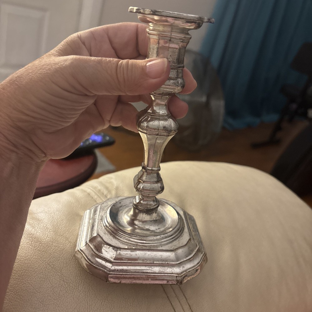 Silver plate Queen Ann Candlestick