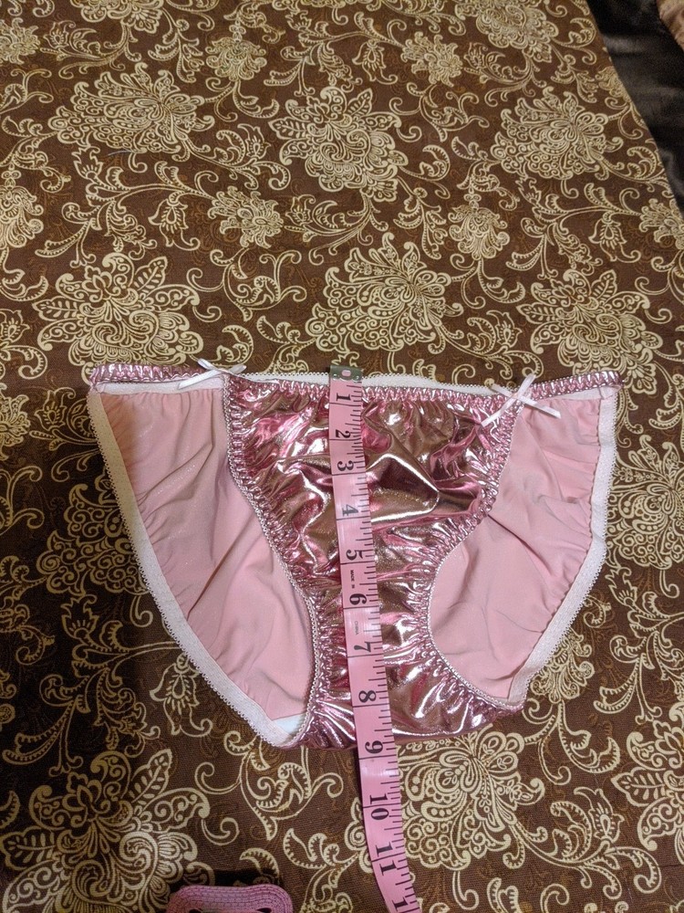 Vtg Satin String Bikini Panties Size L/XL