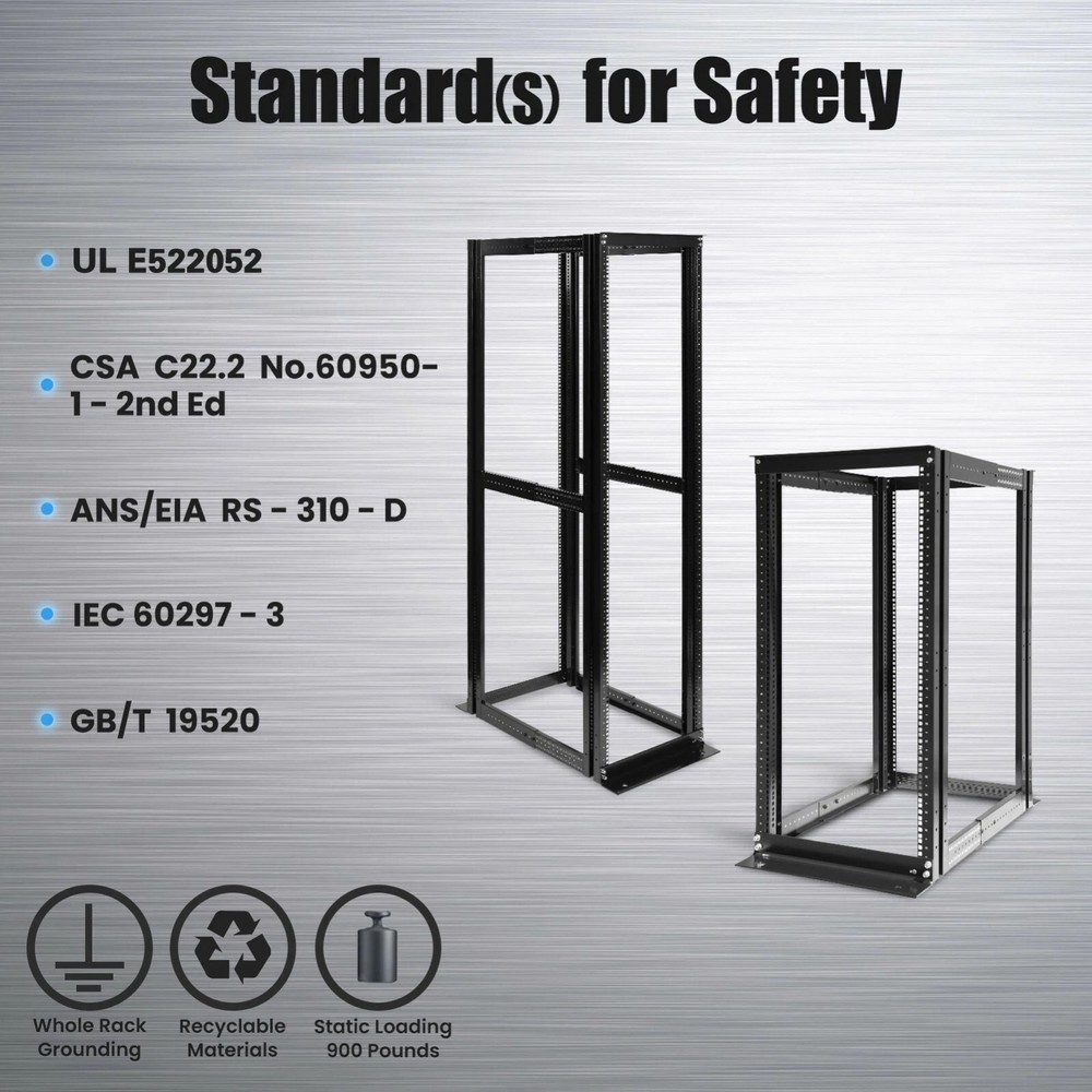 New 27U 4 Post Open Frame Data Network Server Rack Enclosure19" Adjustable Depth
