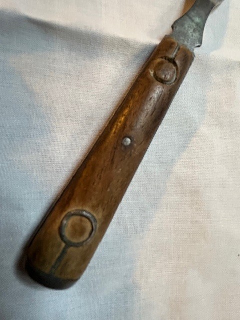 IVIL WAR ERA 3 - tine fork, Walnut and Pewter handle