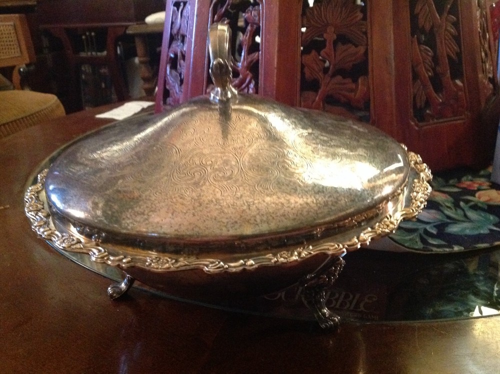 Covered Siver Plated Serving Dish
