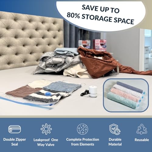 35 Pack Vacuum Storage Bags with Electric Pump, Compression 35 Combo w/ E-Pump
