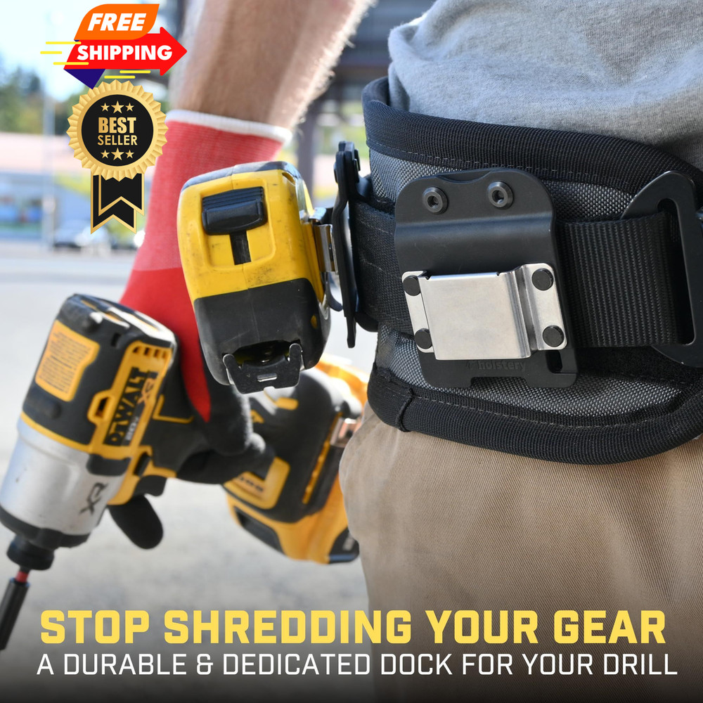 Holstery DriverMaster | Clip-On Tool Belt Drill Holder - Simple Hook Holster...