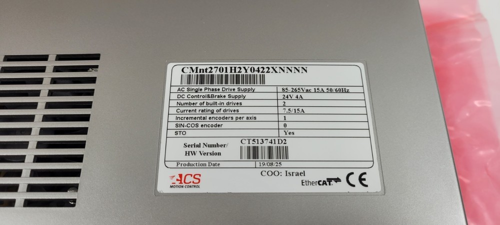 ACS Motion Control EtherCAT Master Motion Controller CMnt2701H2Y0422XNNNN NEW