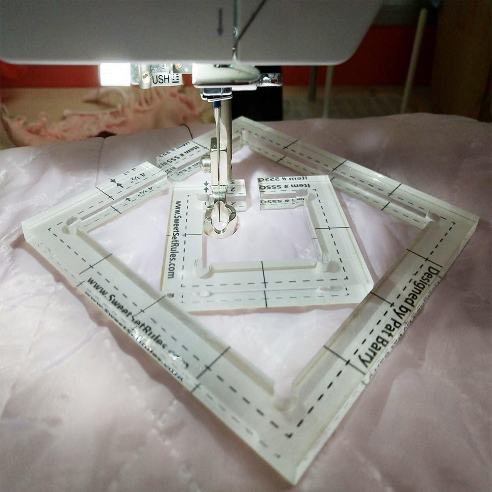 HONEYSEW 6Size Acrylic Patchwork Quilting Template Ruler Square Longarm