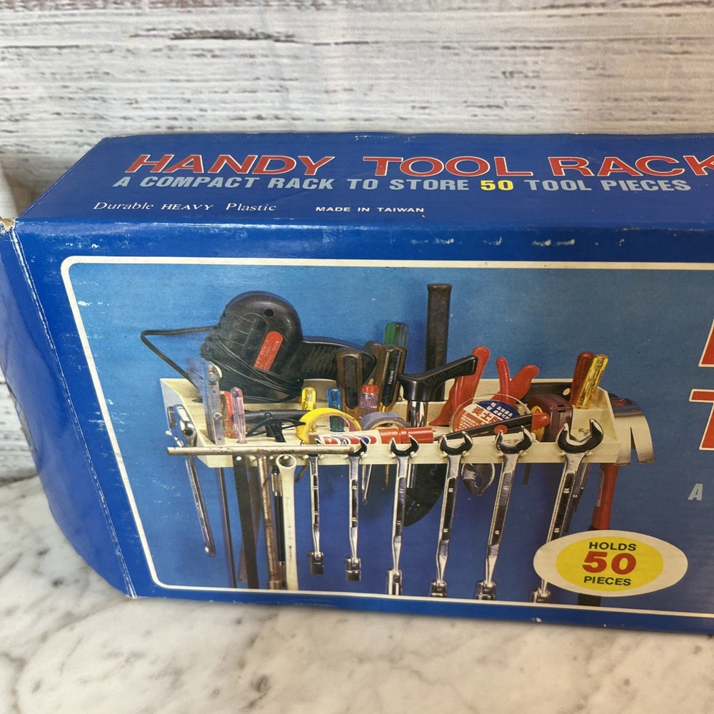 Mountable Handy Tool Rack Hold 50 Pc Wall Organizer Garage Shed Workshop Storage