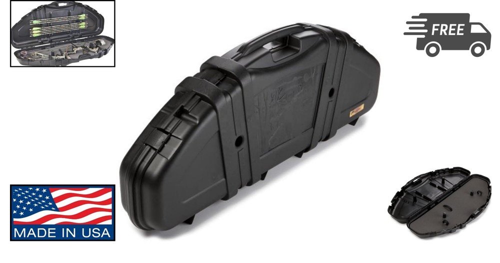 Archery Bow Case Lockable Hard Case Padded Storage Holds 6 Arrows