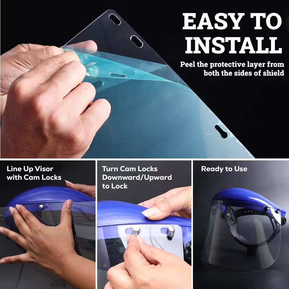 15-Pack Replacement Clear Face Shields