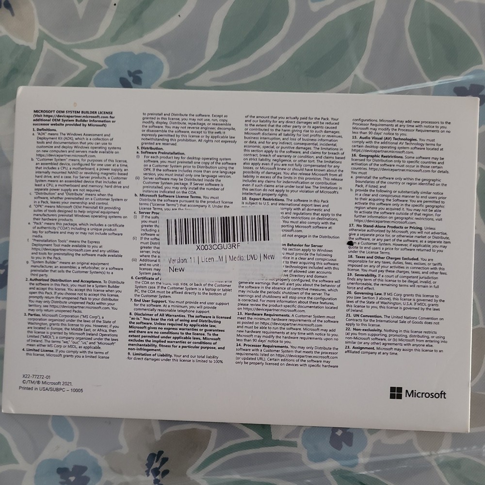 Microsoft Windows 11 Pro DVD