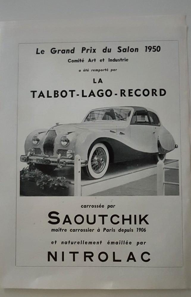 Two Press Ads TALBOT LAGO RECORD 1950