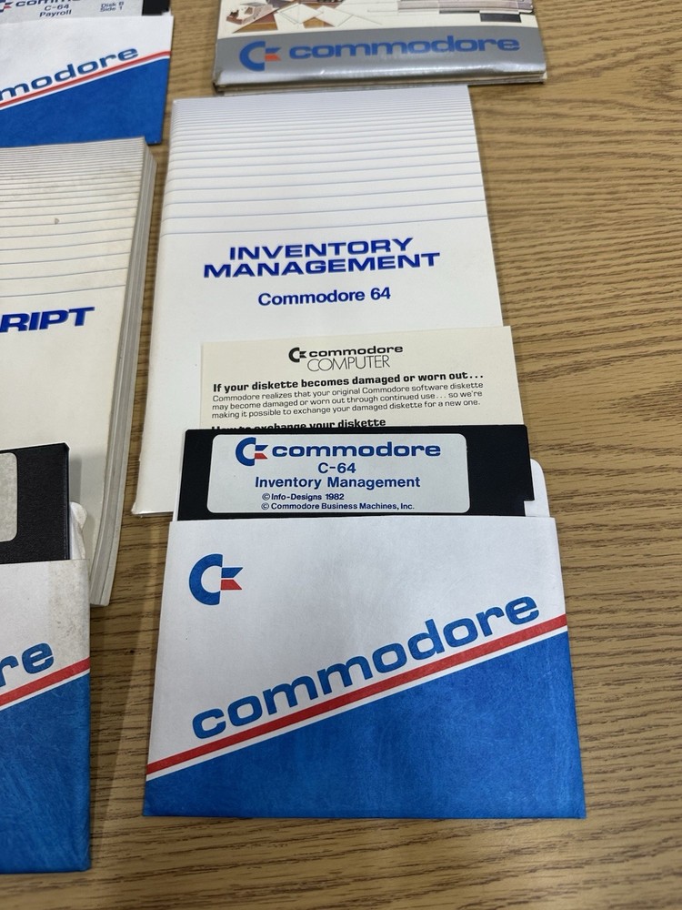 Lot Of Commodore User Guides, Payroll, Inventory Management, Easy Script Disks