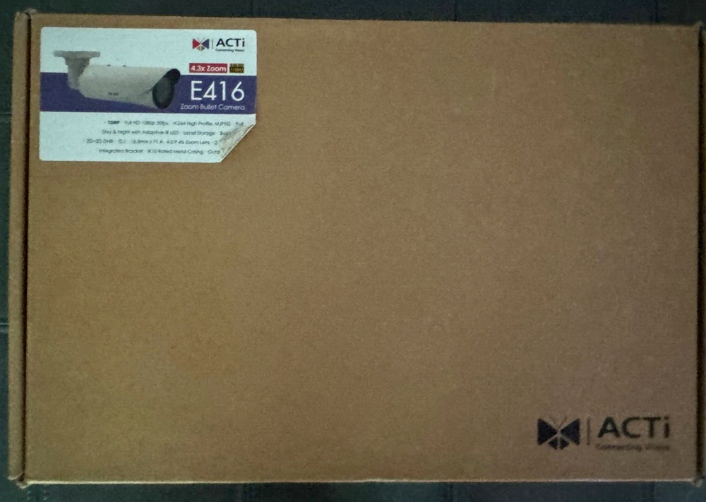 ACTi Zoom Bullet Camera, Model E416-New