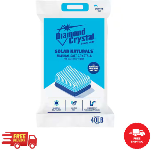 Diamond Crystal's Solar Naturals Salt Crystal's for Water Softeners 40LB