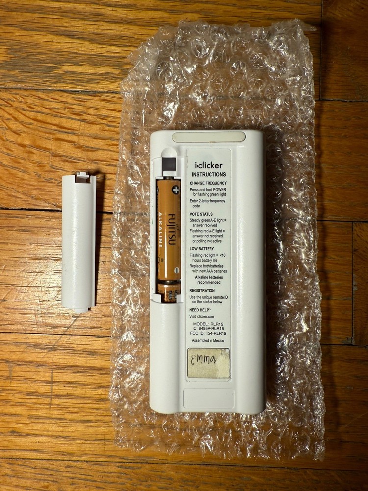 iClicker Plus RLR15 Student Remote White