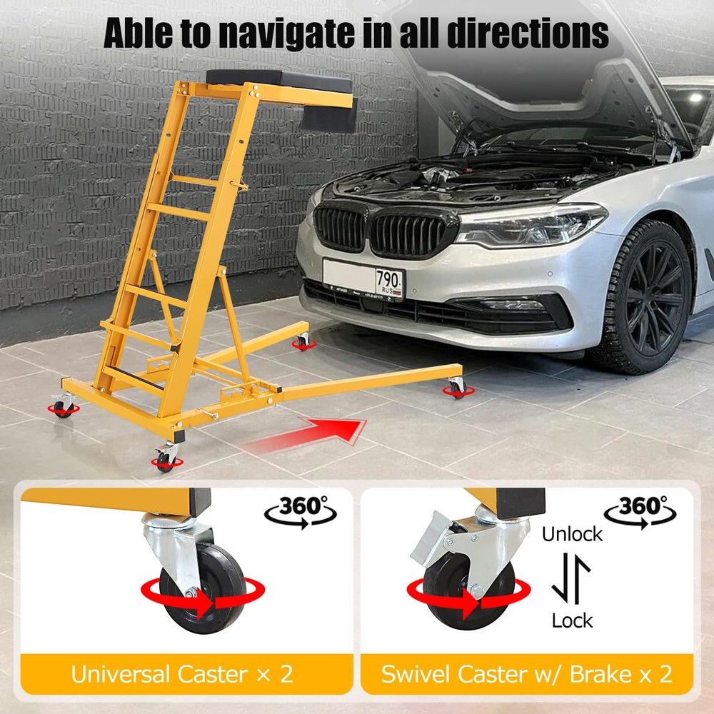 🔝Foldable Top Automotive Creeper Engine Creeper 48-66" Adjustable for Auto Repa