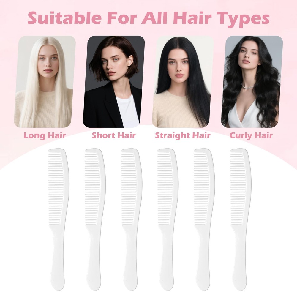 300 Pcs Disposable Combs in Bulk - Individually Wrapped Plastic Unbreakable L...