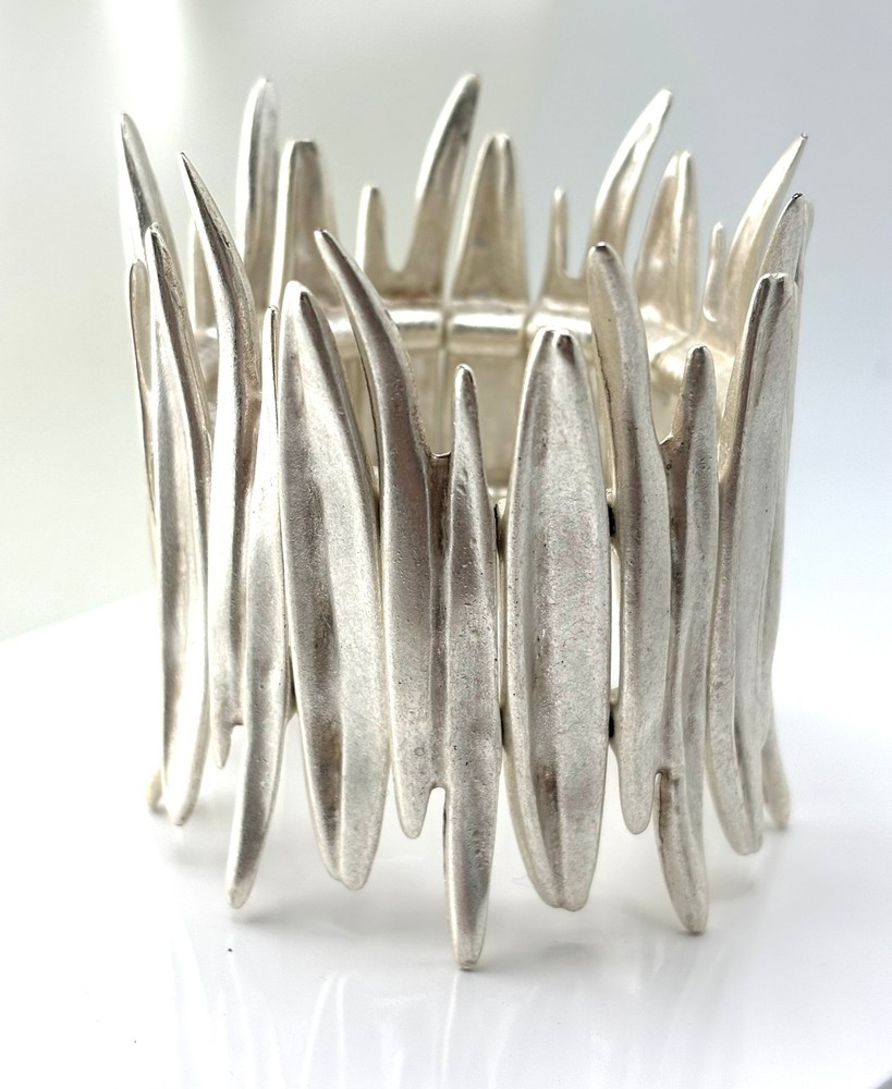 Handmade Fire Pewter Bracelet - 2549