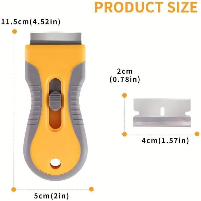 Retractable Razor Blade Scraper Tool, 2 Pack with 20 Extra Replacement Blades, S