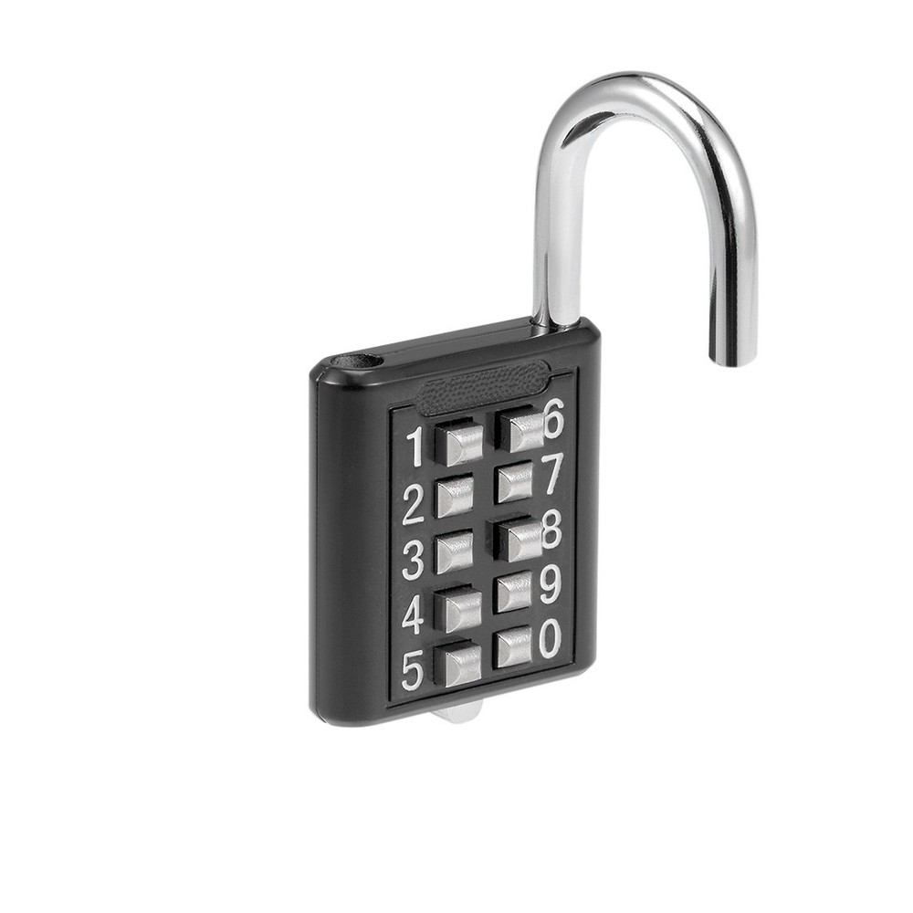 10-Digit Combination Padlock Push Button Locker Cabinet Lock Black