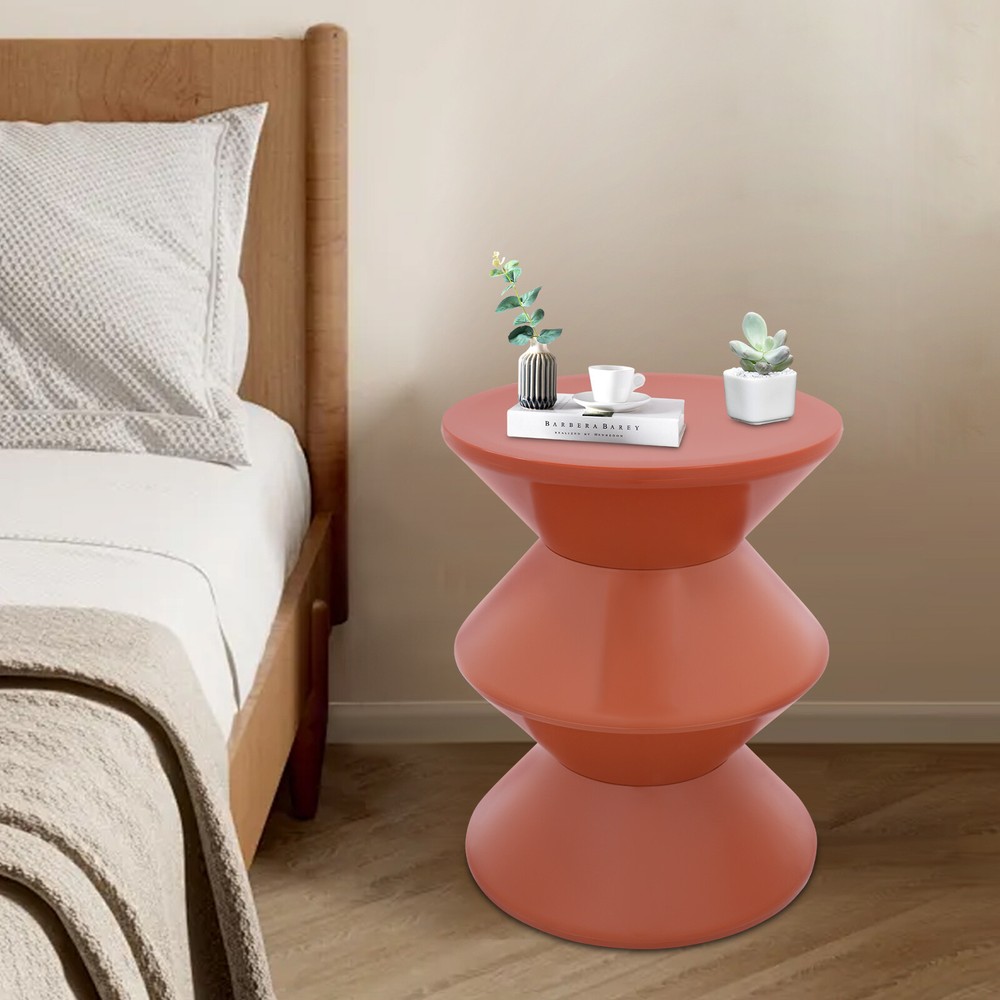 Orange Side Table Sofa Side Table Modern Round End Table 220.46 lbs