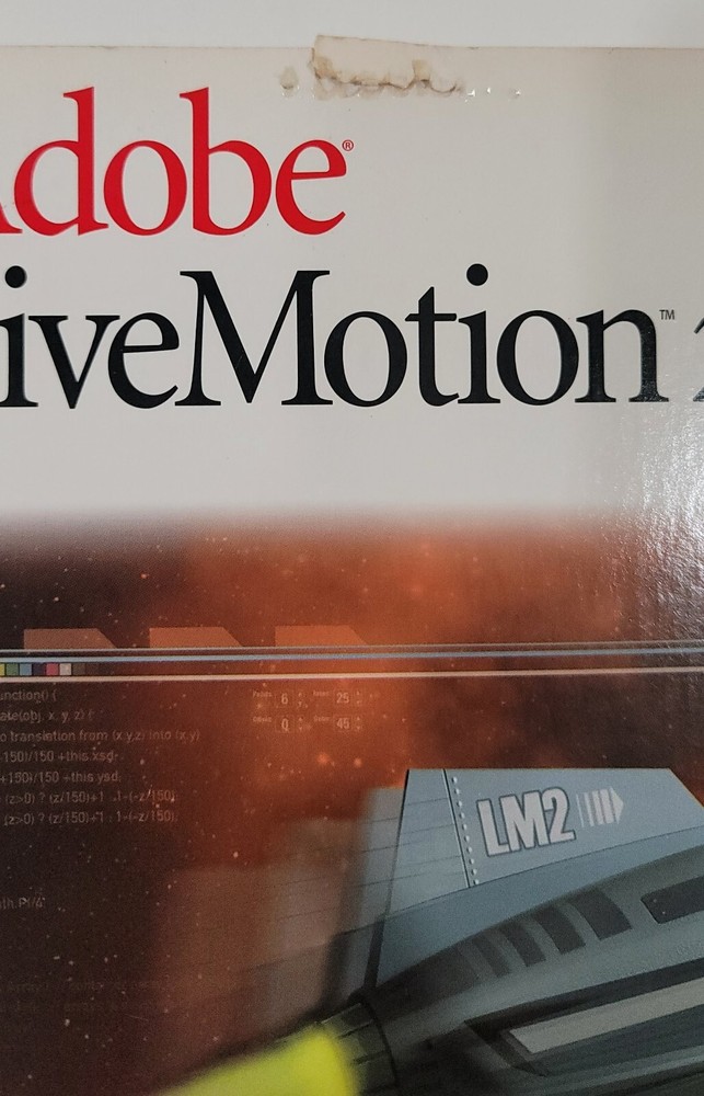 Adobe LiveMotion 2.0 Software Windows-Mac W/Serial # & User Guide & Scripting