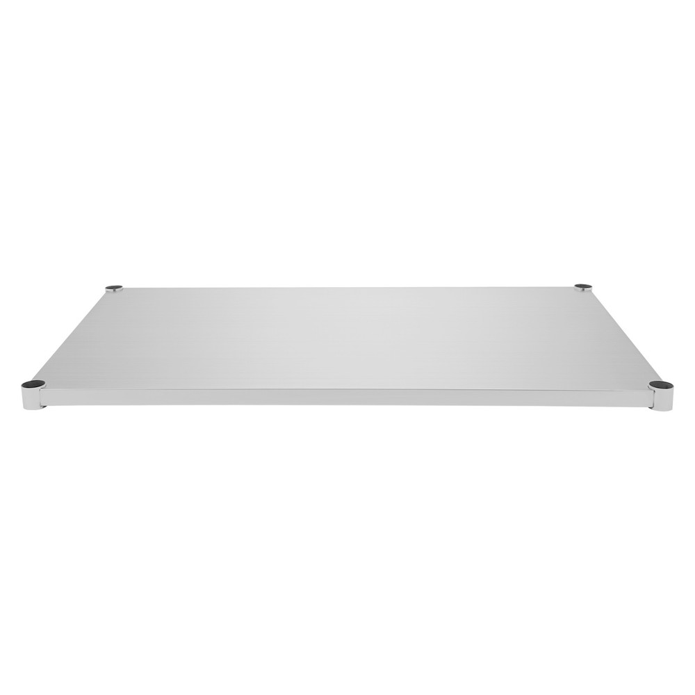 Silver Rectangular Stainless Steel Table Adjustable Lower Shelf for Work Tables