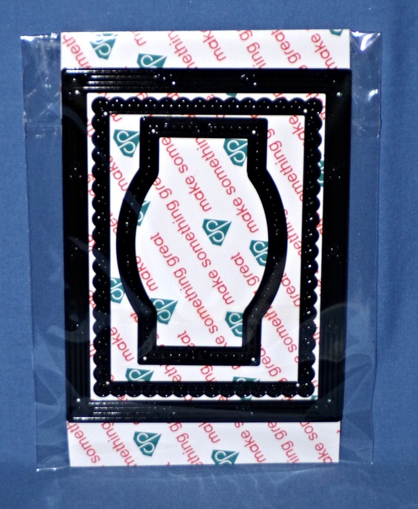 Diamond Press Rectangle Fancy Frame Nesting Dies 3pc Set Scallop & Straight Edge