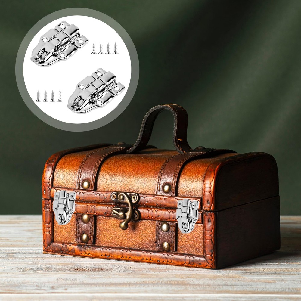 2 Pack Metal Duck-Billed Box Hasp Lock Toggle Latch Catch, Toolbox...
