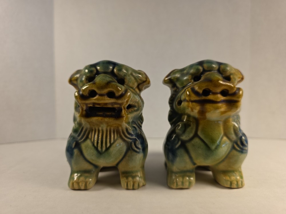 Vintage Dragon Ceramic Green Cone Incense Burner Set