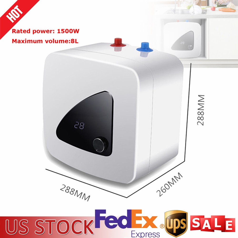 8L Mini-Tank Electric Hot Water Heater for Kitchen Bathroom 1500W Watt 110V New