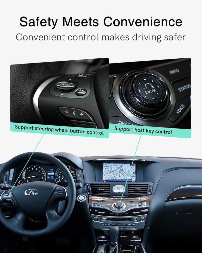 CHOOCL Bluetooth Car Adapter with USB Interface for Infiniti silver