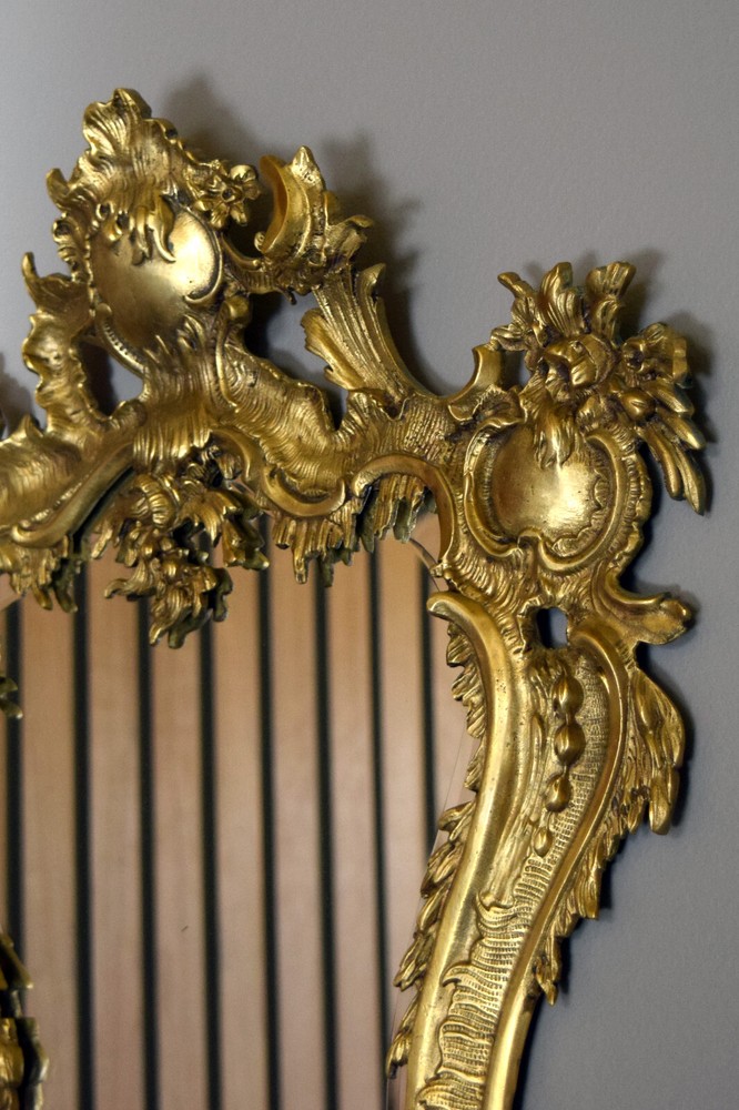 Antique Solid Brass Mirror - 31" x 21", Beveled Glass